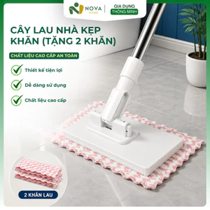 Cây Lau Nhà 360 Độ Đầu Xoay Thông Minh Kẹp Khăn Dùng 1 Lần Lau Sàn Nhanh Gọn Tiện Lợi Kèm 2 Khăn