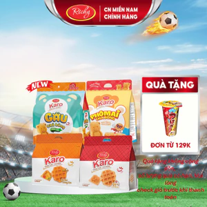 Combo 4 bịch bánh Karo chà bông sợi gà, Karo chà bông hoàng kim, HSD 45 ngày