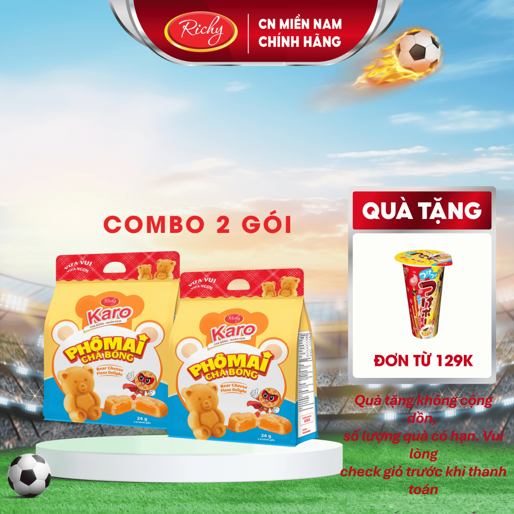 [Tặng quà đơn 129k]Combo 2-3 bịch Bánh Karo Gấu nhân phô mai béo ngậy, HSD 45 ngày - cân nhắc khi đặt SLL
