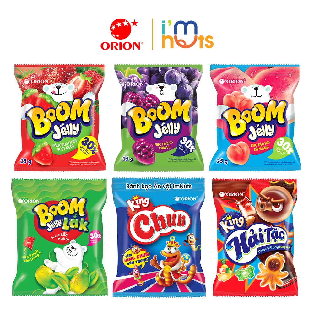 Combo 5 Gói Kẹo dẻo Boom Jelly Orion Đủ Vị Gói Nhỏ