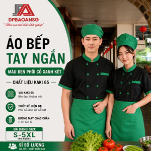 Áo Đầu Bếp Đồng Phục Bếp Nam Nữ Ngắn Tay Hàng Có Sẵn Màu Trắng, Đỏ, Đen
