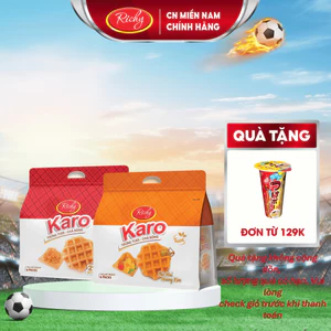 Combo 2 bịch bánh trứng tươi chà bông Karo Richy sợi thịt gà và phô mai hoàng kim 26g