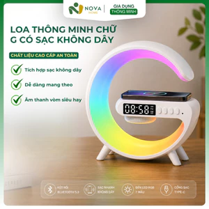 Loa Thông Minh G63 Kèm Đèn LED Và Đồng Hồ Sạc Không Dây Âm Thanh Vòm 360 Độ Hiện Đại