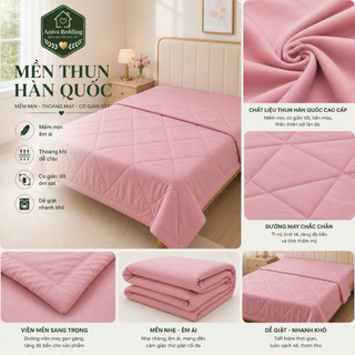 Mền Thun Hàn Quốc 1 Màu Aniva Bedding 2mx2m2, Chăn Mền Chần Bông Mềm Mịn, Thoáng Mát, Nhiều Màu