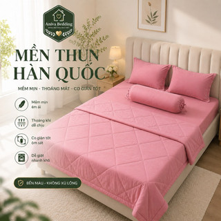 Mền Thun Hàn Quốc 1 Màu Aniva Bedding 2mx2m2, Chăn Mền Chần Bông Mềm Mịn, Thoáng Mát, Nhiều Màu
