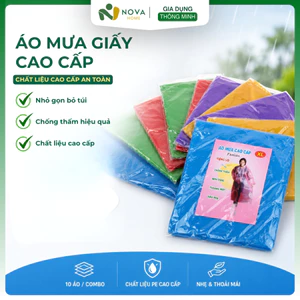 Combo 10 Áo Mưa Giấy Cao Cấp Đi Xe Máy Du Lịch, Bỏ Túi Tiện Tợi Dày Dai Tái Sử Dụng Lại Nhiều Lần
