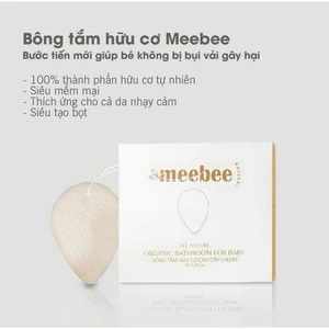 Bông tắm hữu cơ Meebee tạo bọt siêu mềm mại và dịu nhẹ và không gây kích ứng cho bé từ sơ sinh loại bỏ bụi bẩn trên da