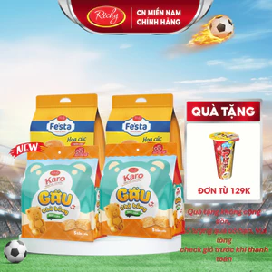 Combo 4 Bịch, Bánh Karo chà bông sợi gà, Bánh mì hoa cúc Fe'sta, Bánh tươi, HSD 35-45 ngày