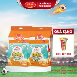 Combo 4 Karo chà bông gấu mix vị, bánh kẹo richy, HSD 45 NGÀY, khách hàng lưu ý đặt sll