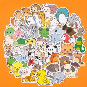 Combo 50 Nhãn Dán Sticker Hình Con Voi, động Vật Ngộ Nghĩnh Cute Trang Trí Máy Tính, điện Thoại, Bìa Sách