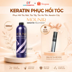 Keratin Siêu Phục Hồi MOUNIR Treatment 1000ml - Phục Hồi Tóc Nát, Hư Tổn, Giúp Chắc Khỏe.