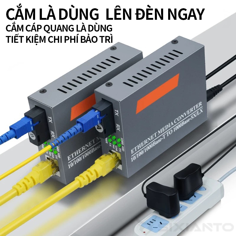 Converter Quang Gigabit Netlink HTB-GS03 1000Mbps Bộ Chuyển Đổi Quang Điện SC 1 Sợi 2 Sợi