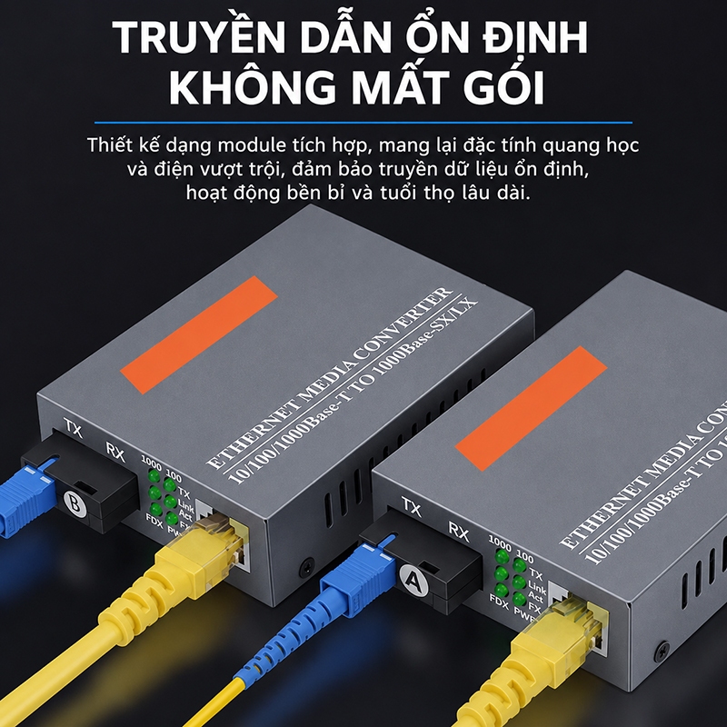 Converter Quang Gigabit Netlink HTB-GS03 1000Mbps Bộ Chuyển Đổi Quang Điện SC 1 Sợi 2 Sợi