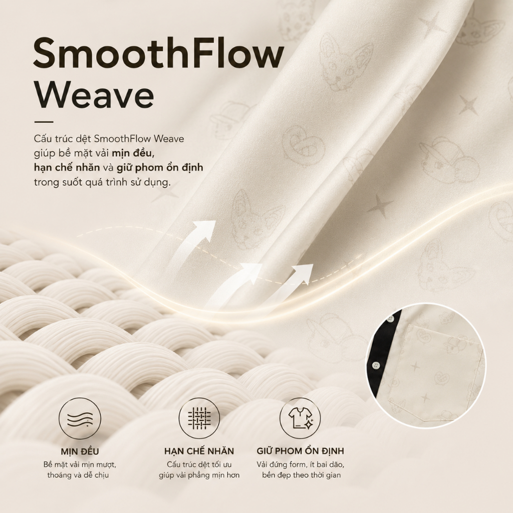 Áo sơ mi REPEAT nam phối viền đen nổi bật, họa tiết monogram hiện đại, chất vải Poplin Polyester giữ form tốt - FEAER