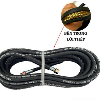 Dây Rửa Xe Áp Lực Cao LÕI THÉP 10,15,20m ren 13mm, ống dây xịt rửa xe cho máy curoa kéo