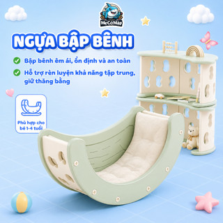 Bập Bênh Cầu Vồng Cho Bé PAKEY 4in1 Mới 2026, Bập Bênh Đa Năng Kèm Đệm Ngồi Êm Ái, Nhựa Nguyên Sinh An Toàn - RH05