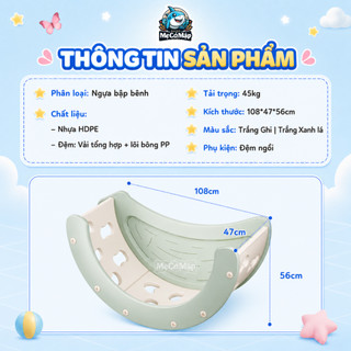 Bập Bênh Cầu Vồng Cho Bé PAKEY 4in1 Mới 2026, Bập Bênh Đa Năng Kèm Đệm Ngồi Êm Ái, Nhựa Nguyên Sinh An Toàn - RH05