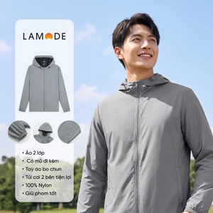 Áo Khoác Nam 2 Lớp Lamode Regular Fit Chất Nylon Bóng Mịn Chống Thấm Nước Có Nón LJK002BZ