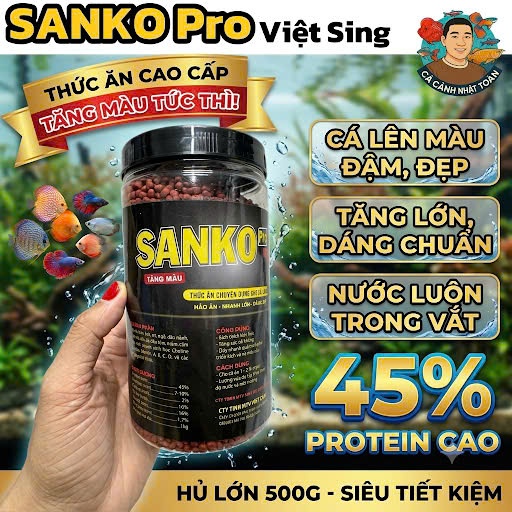 Hủ 500gram SanKo Pro Thức Ăn Giúp Cá Cảnh Mau Lên Màu Đẹp, Mau Lớn Nhanh, Nhiều Dinh Dưỡng (Việt Sing)