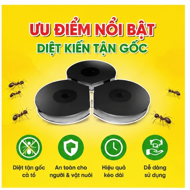 🐜Mồi diệt kiến 2in1🐜 Hộp 6 bẫy diệt kiến, tiêu diệt tổ kiến, đuổi kiến trong nhà, công thức đậm đặc, dễ sử dụng.
