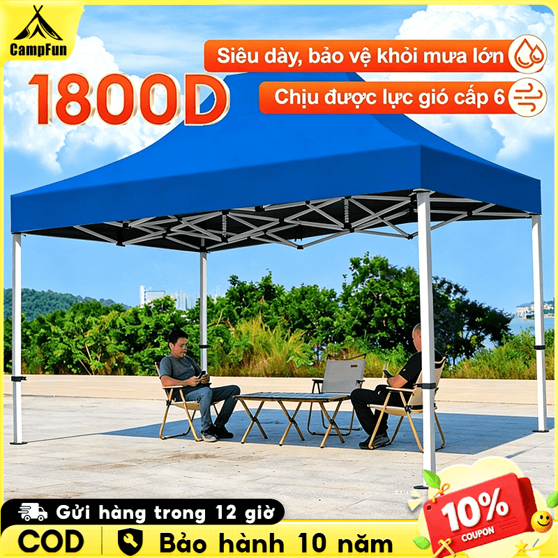 Lều xếp lục giác nâng cấp，khung ống 4.5mm chống gió, bền chắc，Vải bạt 1800D. Chuyên dụng cho gian hàng,hội chợ