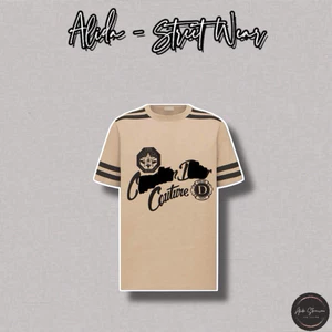 ⚡️[Hight Quality] Áo Phông Nam Nữ D10 Over Size Beige - Điểm Nhân Chữ Đen Phối Tay Cao Cấp
