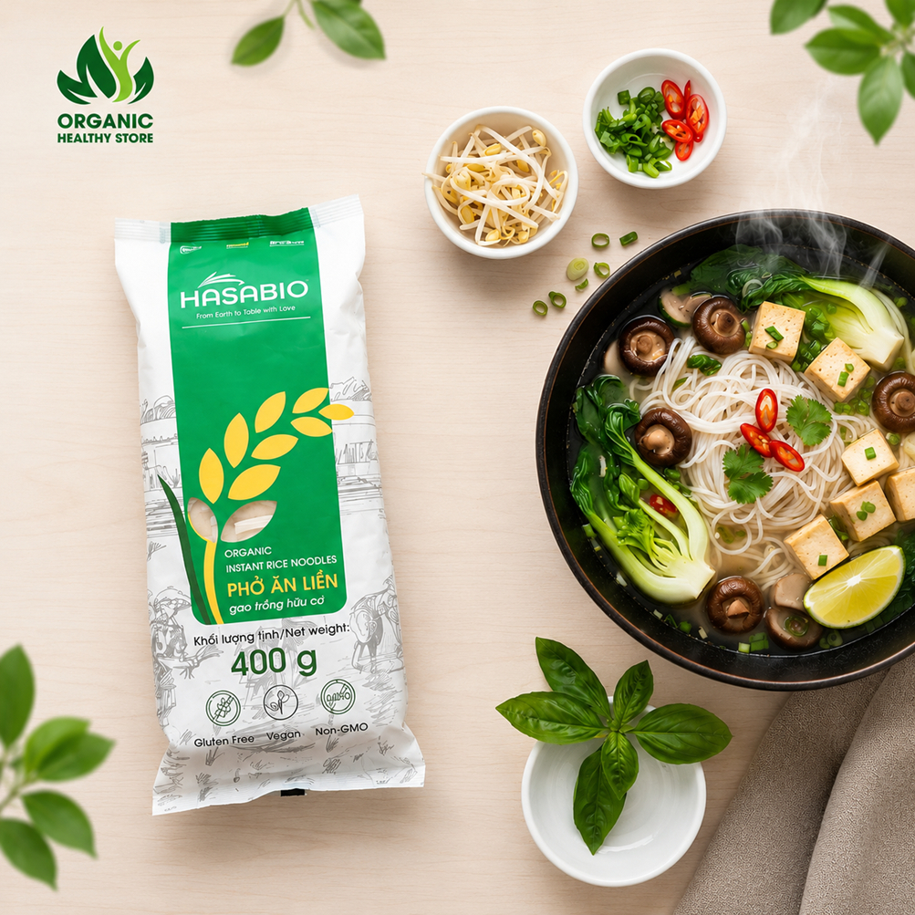 Bún - Phở HaSaBio (hữu cơ) sợi dai ngon, giàu chất dinh dưỡng