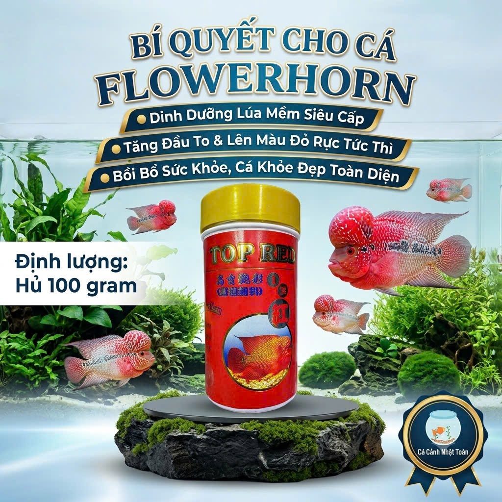 TOP RED THỨC ĂN HỔ TRỢ TOÀN DIỆN CHO CÁ LA HÁN, HỒNG KÉT 100G