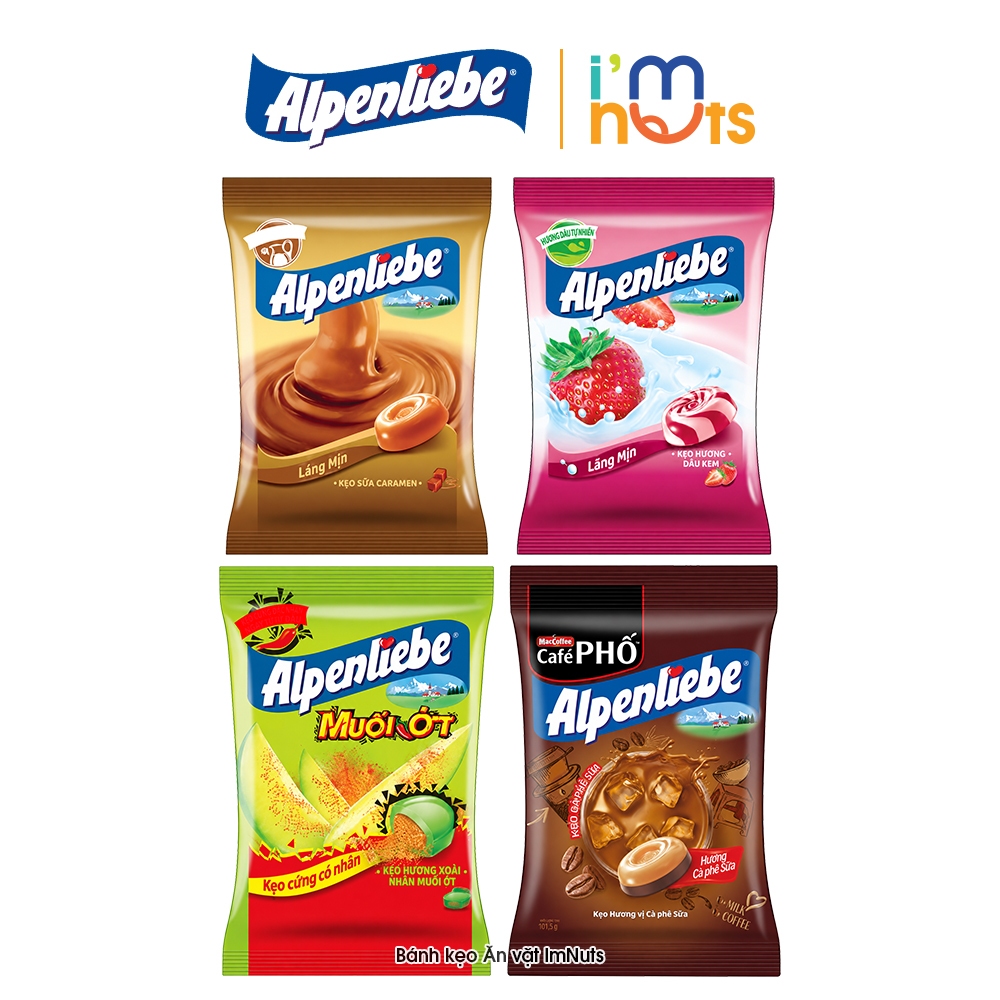 Kẹo cứng Alpenliebe gói nhỏ tiện lợi đủ vị