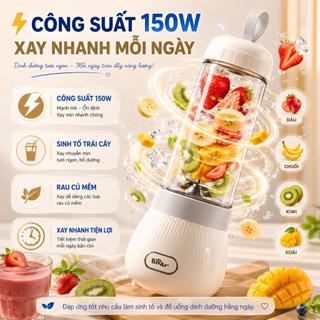 (HCM HỎA TỐC) Máy Xay Sinh Tố Bear BL 4H04M 2 cốc 0.4L và 0.35L, Đa Năng, Động Cơ Khỏe, Tốc Độ Xay Nhanh, Lưỡi Inox 304