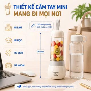 (HCM HỎA TỐC) Máy Xay Sinh Tố Bear BL 4H04M 2 cốc 0.4L và 0.35L, Đa Năng, Động Cơ Khỏe, Tốc Độ Xay Nhanh, Lưỡi Inox 304