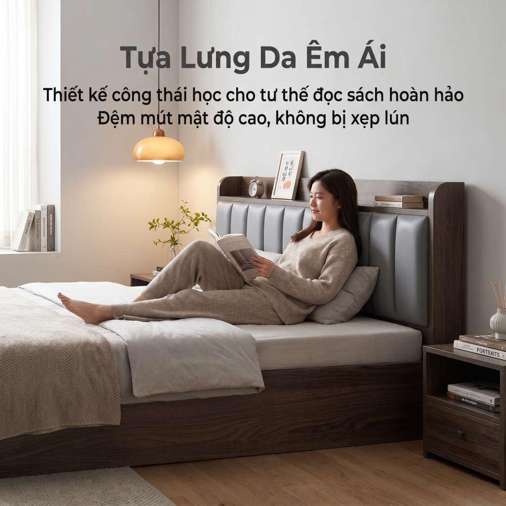 CONOCO Giường Ngủ Hiện Đại Gỗ Thông Tự Nhiên Chắc Chắn Chịu Lực 400KG Kèm Dụng Cụ Lắp Ráp