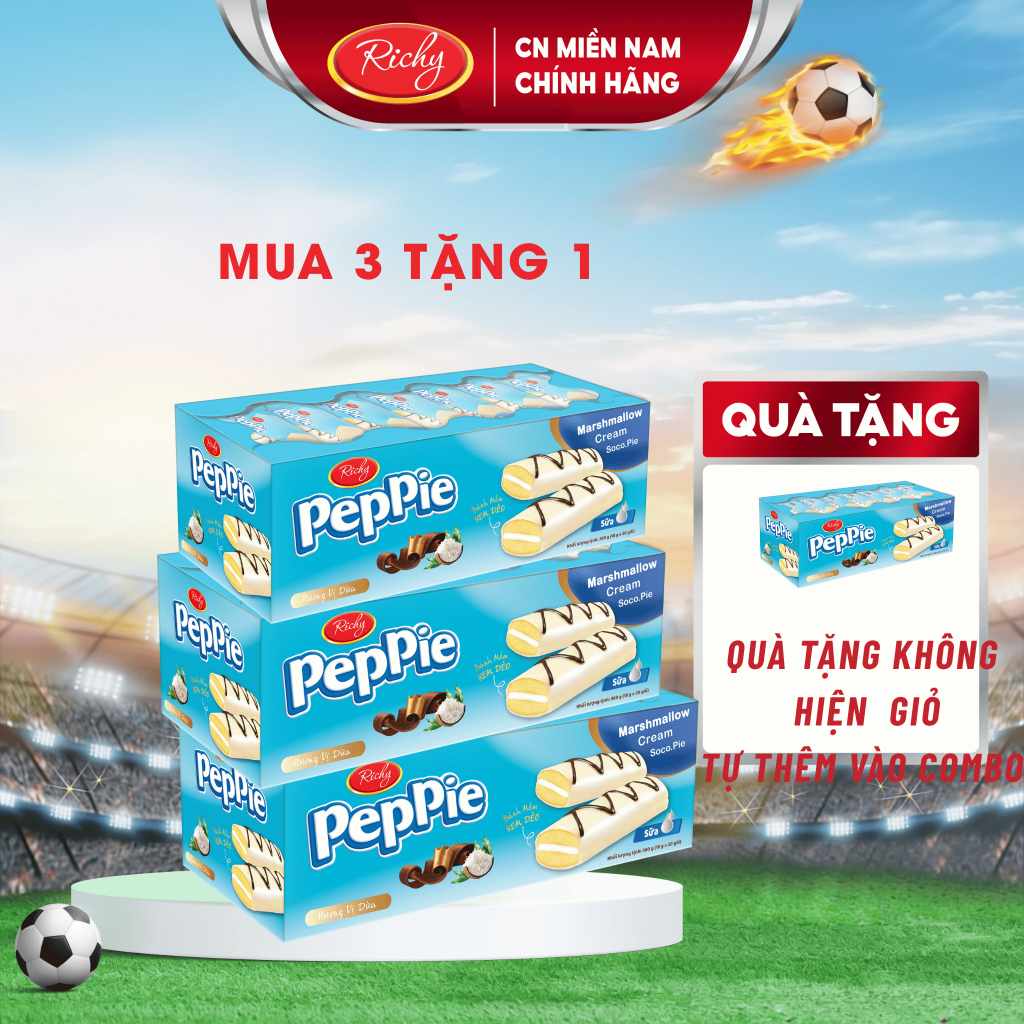 [MUA 3 TẶNG 1]  Bánh peppie khay vị sữa dừa 360g