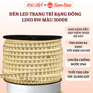 Đèn Led Rạng Đông LD03 8W Màu 3000K Trang Trí Trong Nhà, Ngoài Trời Dễ Uốn Cong Chống Nước Chống Bụi Bẩn