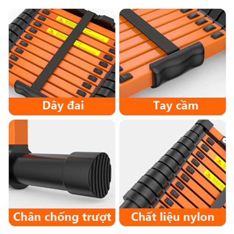 Thang Nhôm Rút Thẳng Thép Carbon Cao Cấp Nhập Khẩu Thang kéo đa năng Dành riêng 5.1m bảo hành 2 năm