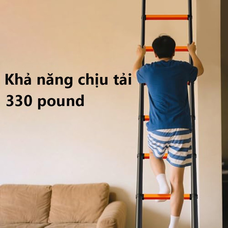 Thang Nhôm Rút Thẳng Thép Carbon Cao Cấp Nhập Khẩu Thang kéo đa năng Dành riêng 5.1m bảo hành 2 năm