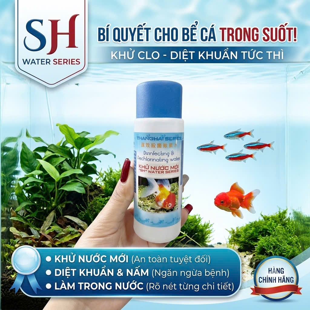 DUNG DỊCH KHỬ CLO NƯỚC MỚI THAY GIÚP CÁ CHỐNG SỐC NƯỚC SHANGHAI SERIES 125ML