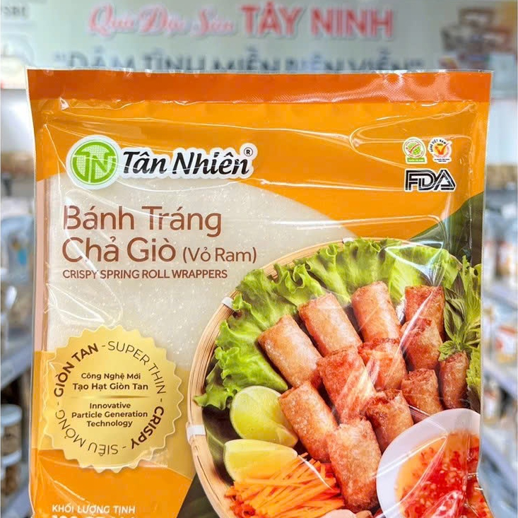 Bánh Tráng Chả Giò (Vỏ Ram) Tân Nhiên - Làm Chả Giò, Nem Rán Vàng Giòn Siêu Ngon - Gói 100g