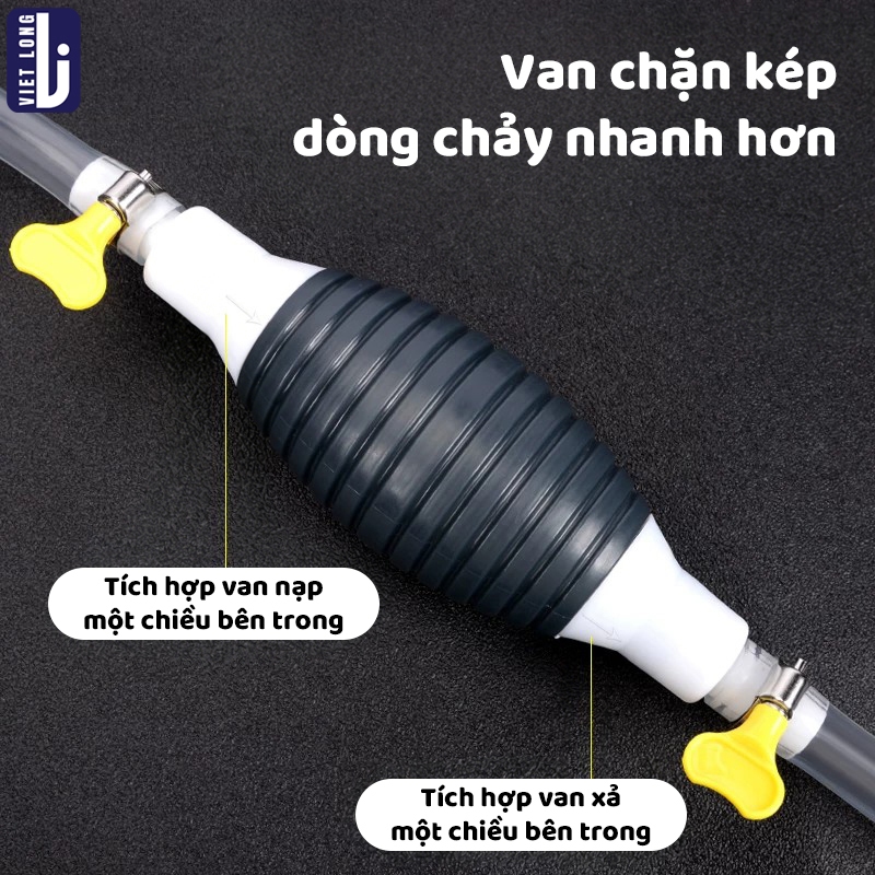 Ống Hút Chất Lỏng Bóp Tay Xăng Dầu Lỏng 1M/1.5M/2M Điều Chỉnh Dòng Chảy Tiện Dụng Dễ Sử Dụng