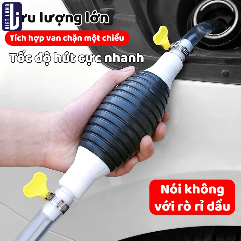 Ống Hút Chất Lỏng Bóp Tay Xăng Dầu Lỏng 1M/1.5M/2M Điều Chỉnh Dòng Chảy Tiện Dụng Dễ Sử Dụng