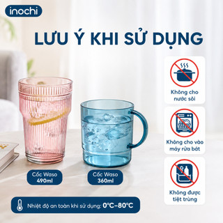 Cốc nhựa Inochi Waso – 360ml/490ml Trong suốt, tiện lợi, an toàn