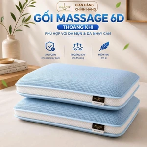 Gối massage 6D làm mát đa tầng 5 lớp điều chỉnh độ cao an toàn cho sức khỏe 6D Massage 60x40x10cm