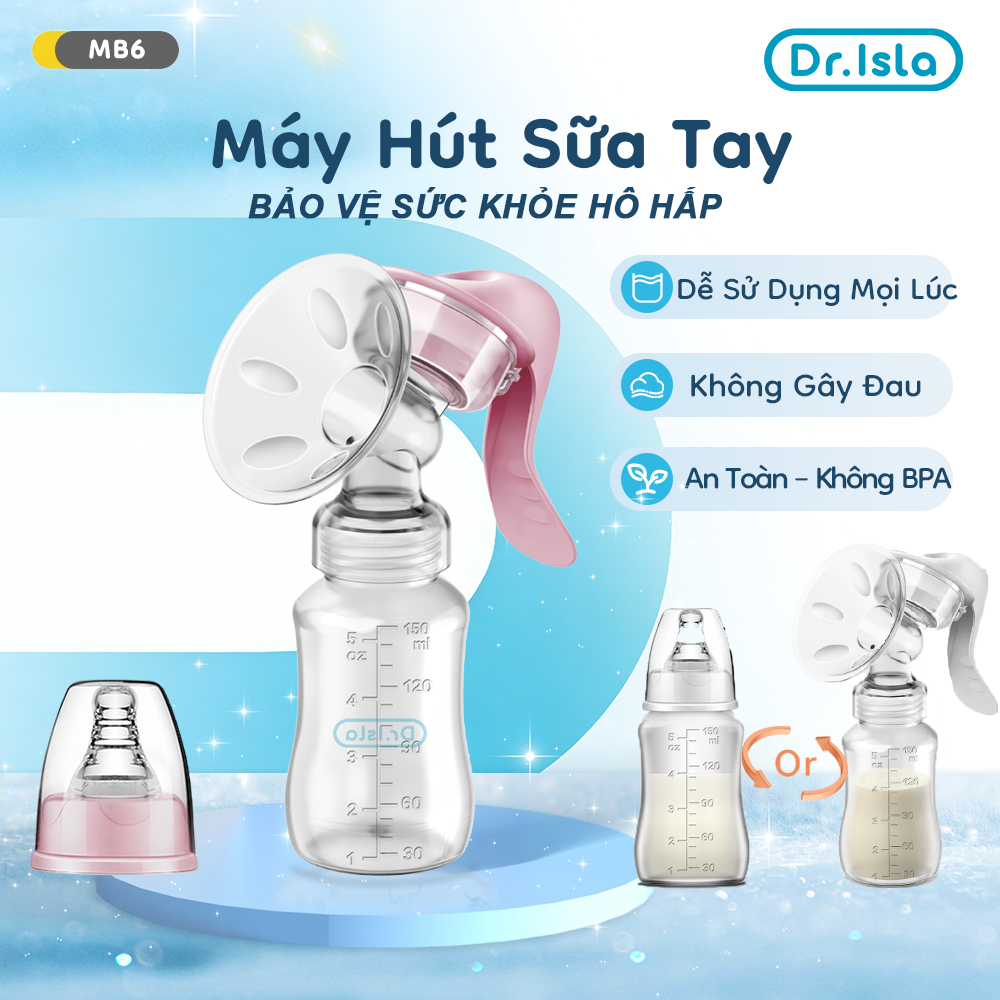 Máy Hút Sữa Bằng Tay Dr.isla An Toàn Cho Mẹ Bỉm