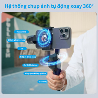 QAML S6 Gimbal Chống Rung 3 Trục Điện Thoại Theo Dõi Khuôn Mặt AI Đèn LED Chỉnh Ánh Sáng Lạnh Ấm