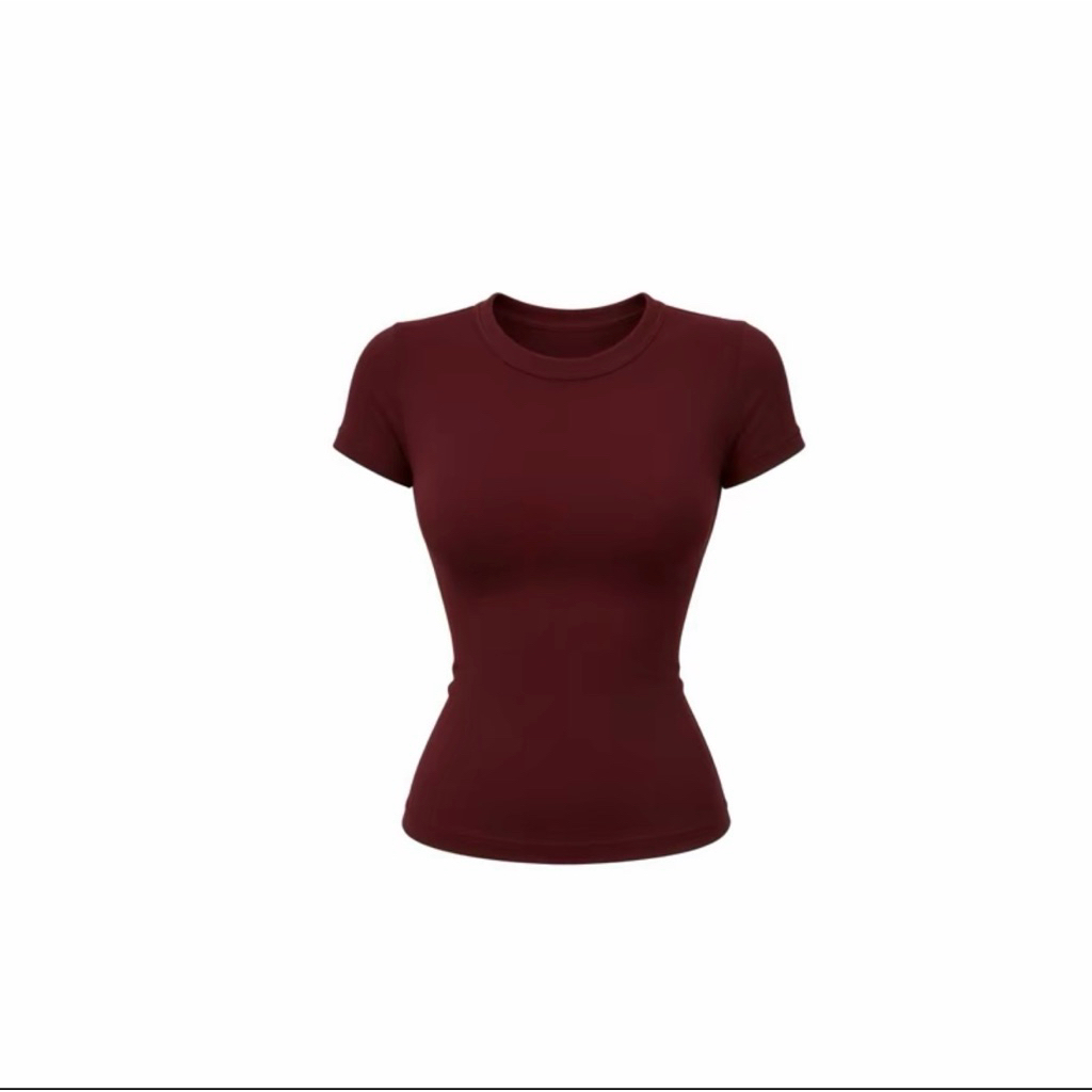 Áo thun nữ cổ tròn ôm body chất thun zip co giãn mềm mịn hàng loại 1 - Áo thun cộc tay HiiNcloset - 121 | BigBuy360 - bigbuy360.vn