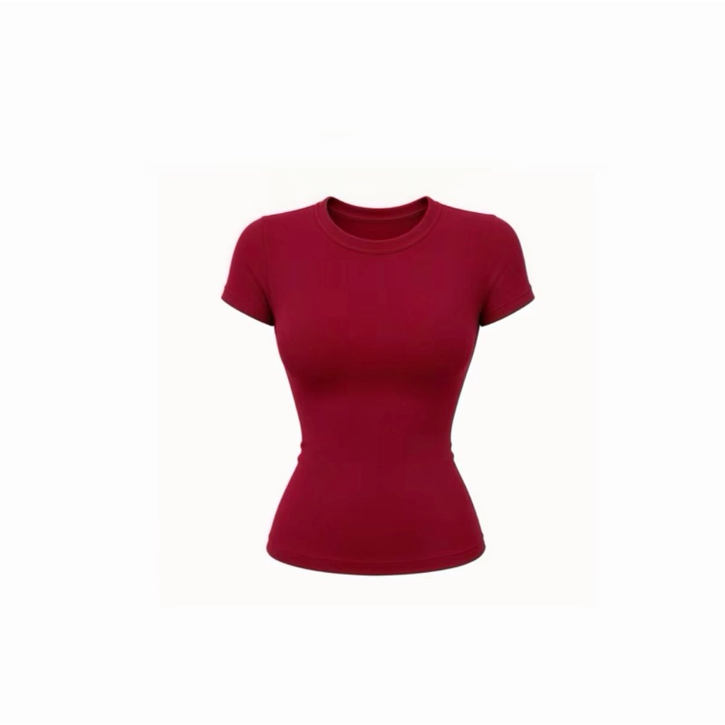 Áo thun nữ cổ tròn ôm body chất thun zip co giãn mềm mịn hàng loại 1 - Áo thun cộc tay HiiNcloset - 121 | BigBuy360 - bigbuy360.vn