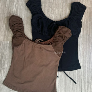 Redo Top | Áo thun ôm phối hoạ tiết phong cách nhẹ nhàng, đơn giản | BYMINTT