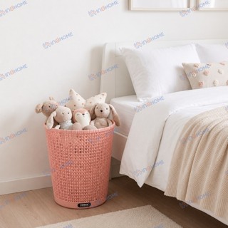 Sọt Đan Tròn Đa Năng HIWA Nhựa Cao Cấp Đựng Quần Áo, Đồ Chơi 3 Size Nhỏ Trung Lớn, Tay Cầm Chắc Chắn Chịu Lực Tốt