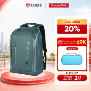 Balo Laptop Du Lịch Thời Trang Cao Cấp SAKOS MORALE 15.6 Inch Tích Hợp Cổng Sạc USB Có Ngăn Mở Rộng
