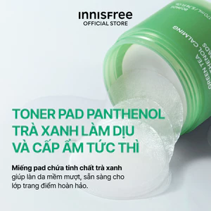 Toner Pad Panthenol trà xanh làm dịu và cấp ẩm INNISFREE Green Tea Panthenol Calming Toner Pads